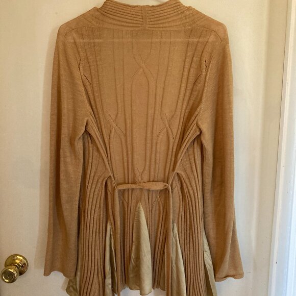 Vintage Anthropologie Knitted & Knotted Gold Cardigan Sweater MED - Picture 6 of 10